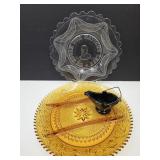 Black Glass Ashtray, Tiara, President Mourning PL