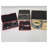Starrett 0-1 &1 -2 "  & Mitutoyo 3-4" Micrometer w