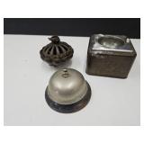 Counter Top Bell, VTG Ash Tray, & Cast Iron