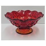 Smith Moon & Stars Amberina 7.5"w Candle Bowl