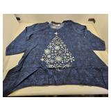 NIP Miss Navy Shimmering Tree Tunic Sz XL