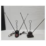 2 Vintage TV Rabbit Ears Antennas