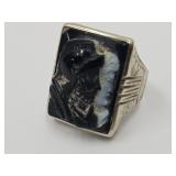 10k Gold Ring Roman DBL Cameo Head SZ 7