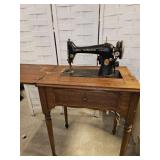 Cast Iron Singer Sewing Machine in Cabinet