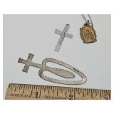 Sterling Silver Book Mark, France Cross & Pendant