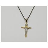 14 KGF Cross Pendant & GF Chain