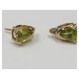 10 K Gold Earrings with Peridot