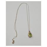 10k G Chain 19" & 10k Gold  Peridot Pendant