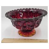 Smith 4 1/2" h Amberina Crimped Compote