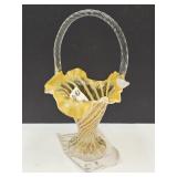 Fenton Glass Autumn Gold  Basket 6 1/4 x 11 1/4"