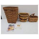 3 Longaberger Baskets 5.5 - 6.5 W