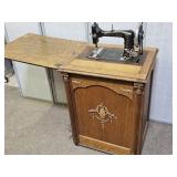 Minnesota Theadle Sewing Machine In Cabinet