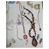 Costume Jewelry Lot Glass Pendant Earrings+