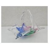 Murano Italian Art Glass Basket 8"