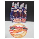 Metal 12x14 Pepsi & 12"w Hot Wheels Sign