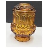 Moon & Stars Amber  Glass Fairy Lamp 6.5" h