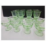 Vintage  Noritake Green Glassware Set of 16