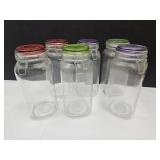 6 Glass Jars 1/2 Gallon Size
