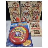 NIP Frisbee, Ring Toss Games, Sealed Coke Cards