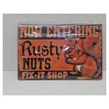 New Rusty Nuts Metal sign 12" x 8"