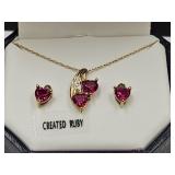 10k Gold Necklace & 10 k Gold Matching Earrings