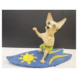 Local Artist FB Fogg Chihuahua on Ski Board 15"h