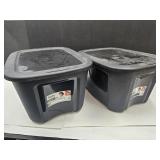 2 Black  Bella Storage Totes 10 Gal Each