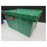 Green Scissor Lid Storage Tote