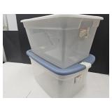 2  Clear Totes 58 QT & 62 QT