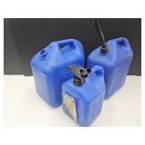 3  Blue  Kerosene  Cans  5 Gal & 2 Gal