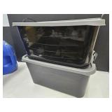 2 Black 15 Gal Each Storage Tote