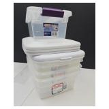 4   12 Qt Storage Totes & 1  6 Qt Sterilite Tote