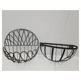Twisted Metal Planter Basket 14" L & Iron 14" L