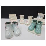 Collection of Pottery Boot Planters