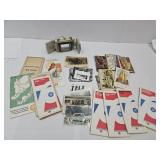 Large Lot Postcards, Road Maps & Magnifier