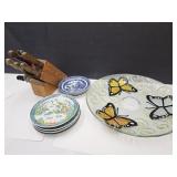 Butterfly Centerpiece,  7.5" wVintage Plates+