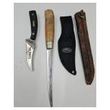 Schrade Knife w/Sheath & Filet Knife