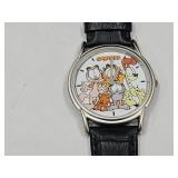 Stainless Steel Garfield Watch w Leather untested