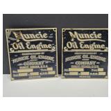 2 Brass MUNCIE Indiana Oil Engine Tags