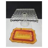 Cake Plate on Pedestal & Amberina  Last Supper