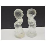 Fenton Frosted Glass Praying Boy & Girl