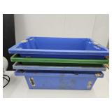 4 Storage Tote Bins 21 x 12 x 6.5"h