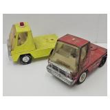 2 Vintage NYLINT Metal Fire Truck Cabs 10" L