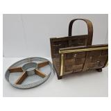 Galvanized Lazy Susan & Magazine Rack