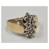14 K Gold Ring with Diamonds Size 5