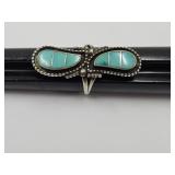 VTG Navajo Sterling Turquoise Ring Signed Salvio