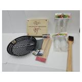Pampered Chef Apple Corer, Grill Pan, Brush+