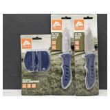 2 Ozark Trails Pocket Knives & Knife Sharpener