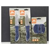 2 Ozark Trails Pocket Knives & Knife Sharpener