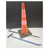 Safety Road Cone & 2 Prybars 30" & 36"